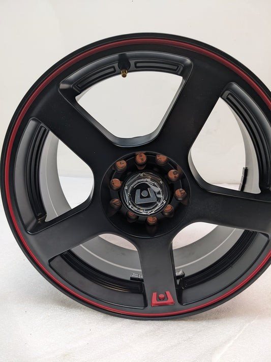MOTEGI RACING RM116 16X7" 40MM 5X100 5X114MM WHEEL BLACK/ RED MATTE NEW B2