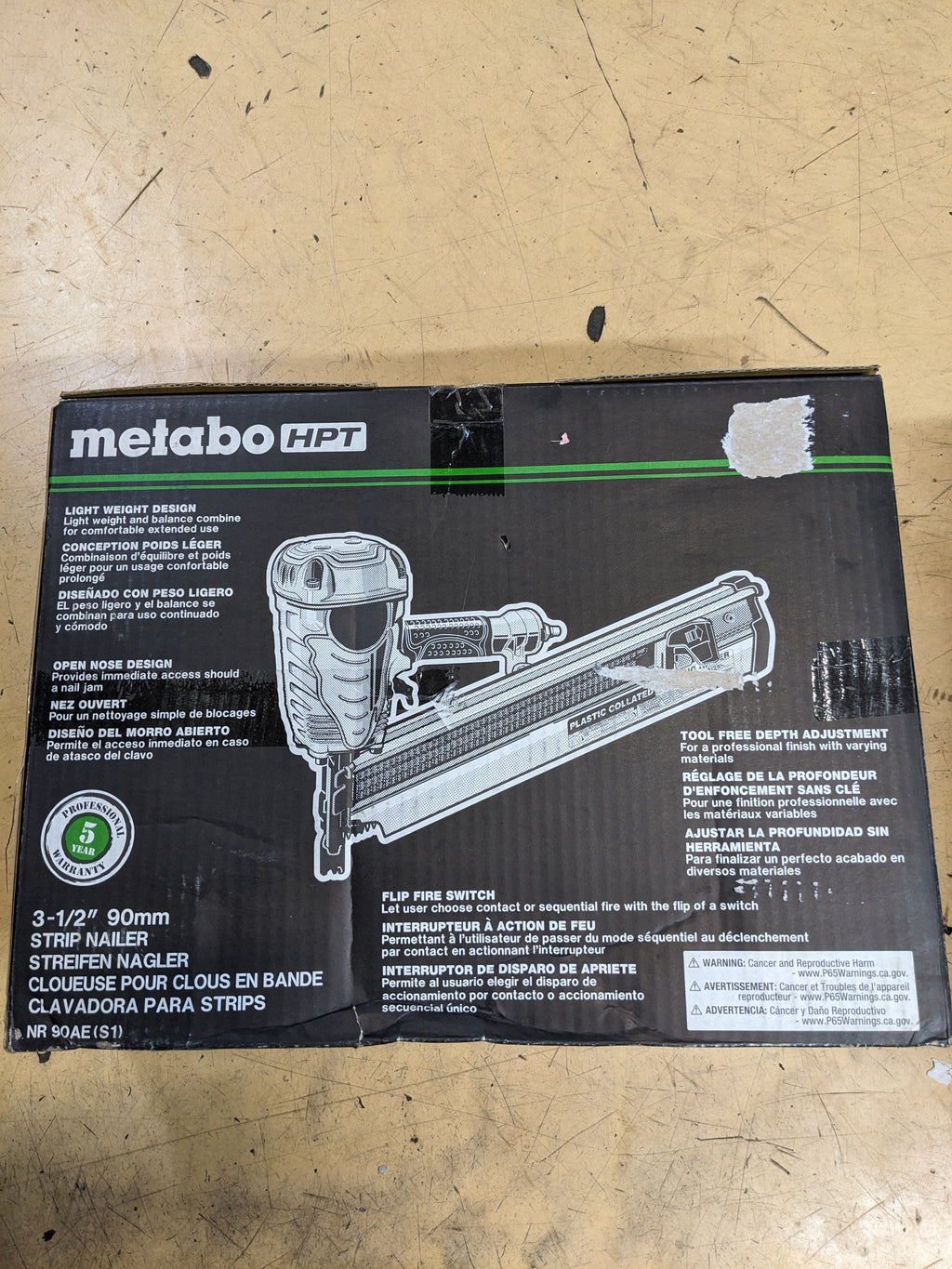 METABO HPT PNEUMATIC FRAMING NAILER 3-1/2" 21 DEG NR90AES1