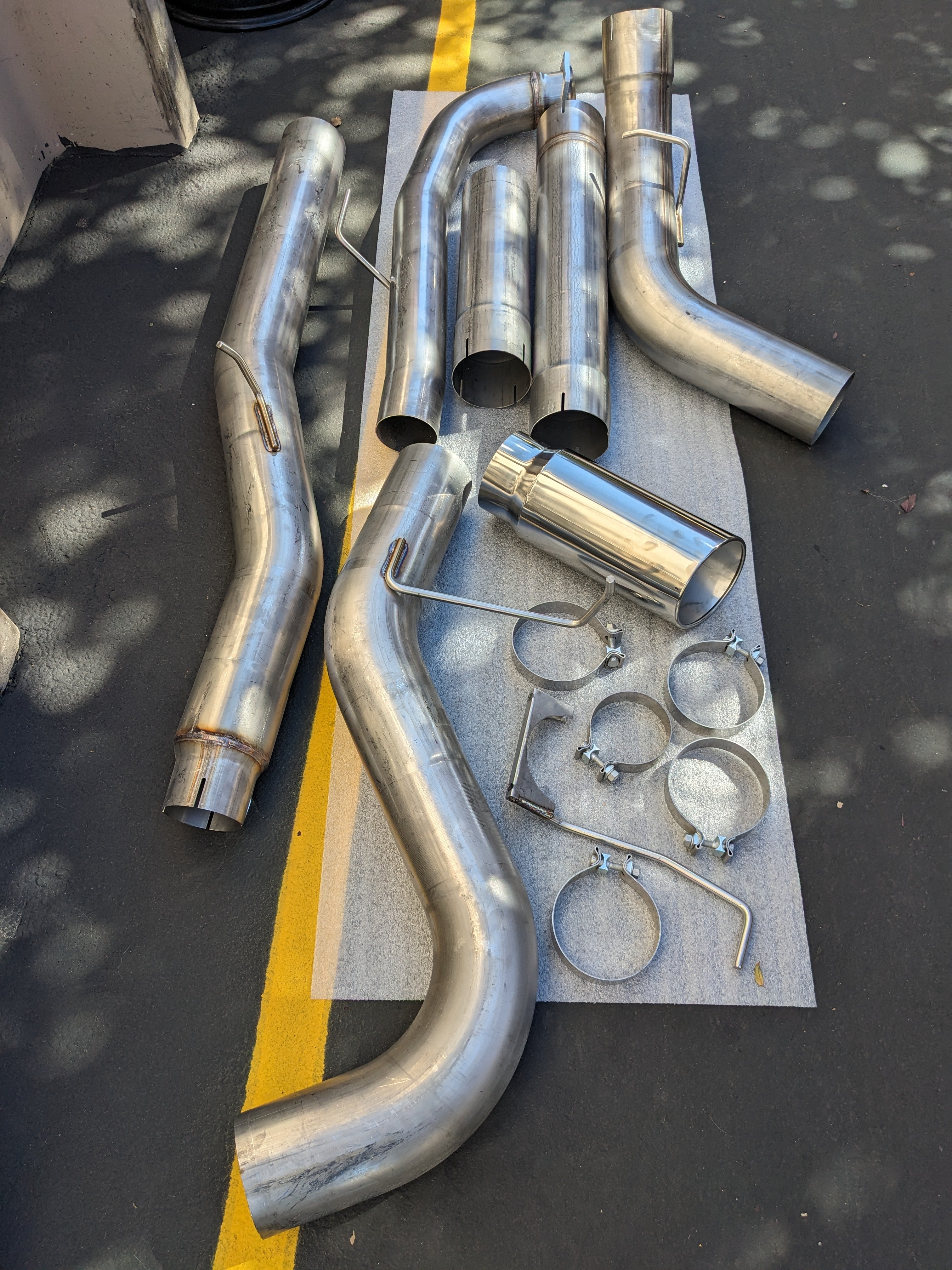 (KSL ONLY) UNBRANDED 409 STAINLESS STEEL EXHAUST KIT 4"-5" W/ TIP NEW #1 KSLR