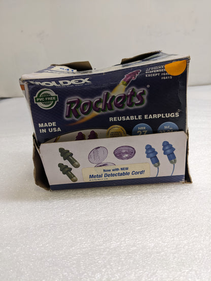MOLDEX 6415 ROCKETS METAL DETECTABLE CORDED REUSABLE EARPLUGS BOX OF 50 NEW SR