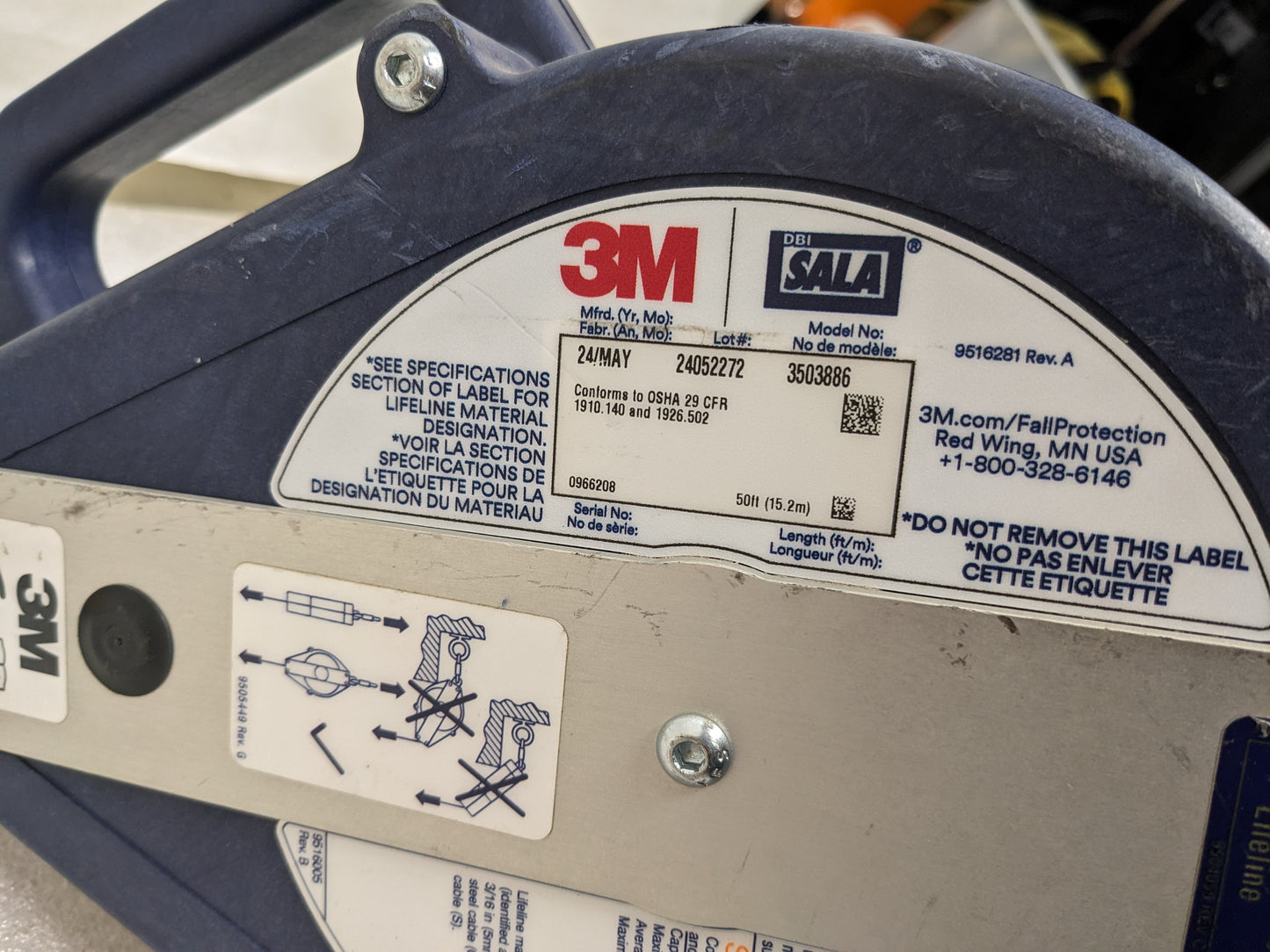 3M 3503872 SMART LOCK SELF-RETRACTING  LIFELINE 20 FT H2