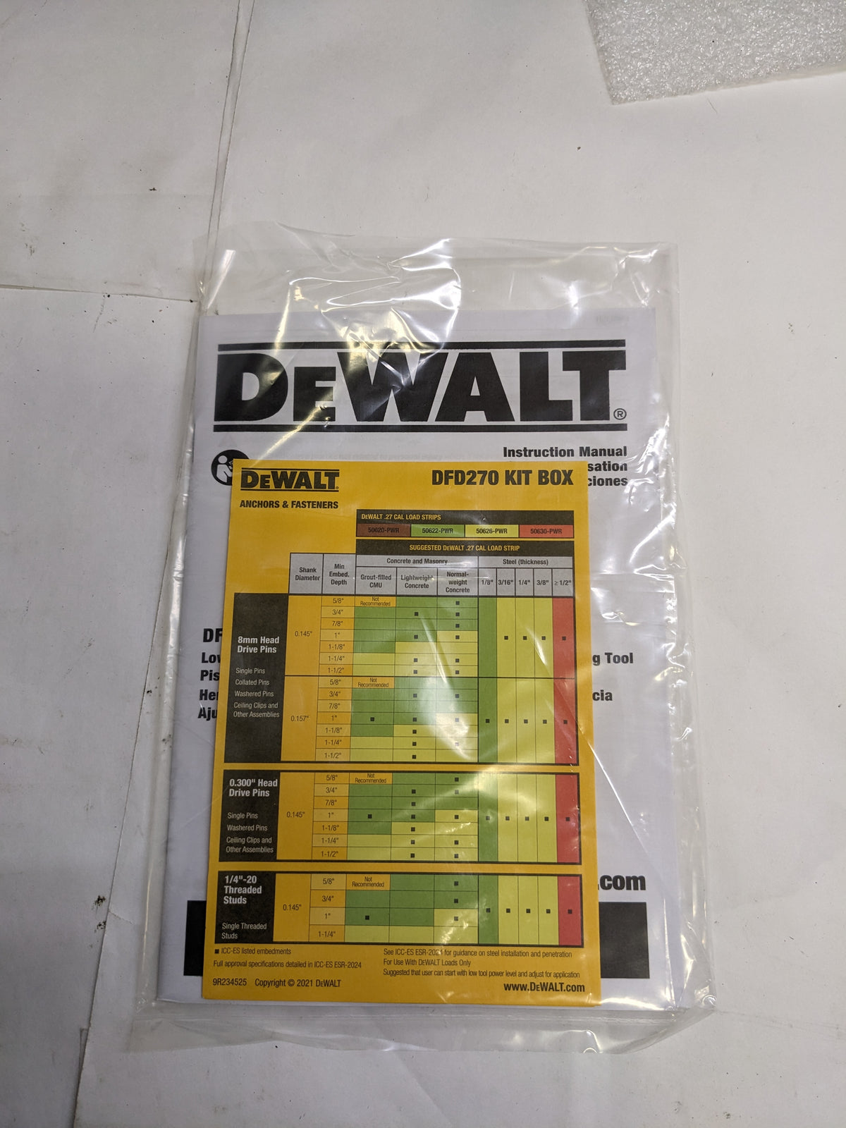 DEWALT DFD270MK FULLY AUTOMATIC .27 CALIBER POWDER-ACTUADED TOOL NEW SR TODO