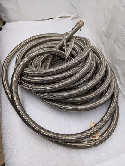 STAINLESS STEEL BRAIDED 57' HOSE 13X16" ID 1-1/16" OD PTFE LINED CORRUGATED NEW R8