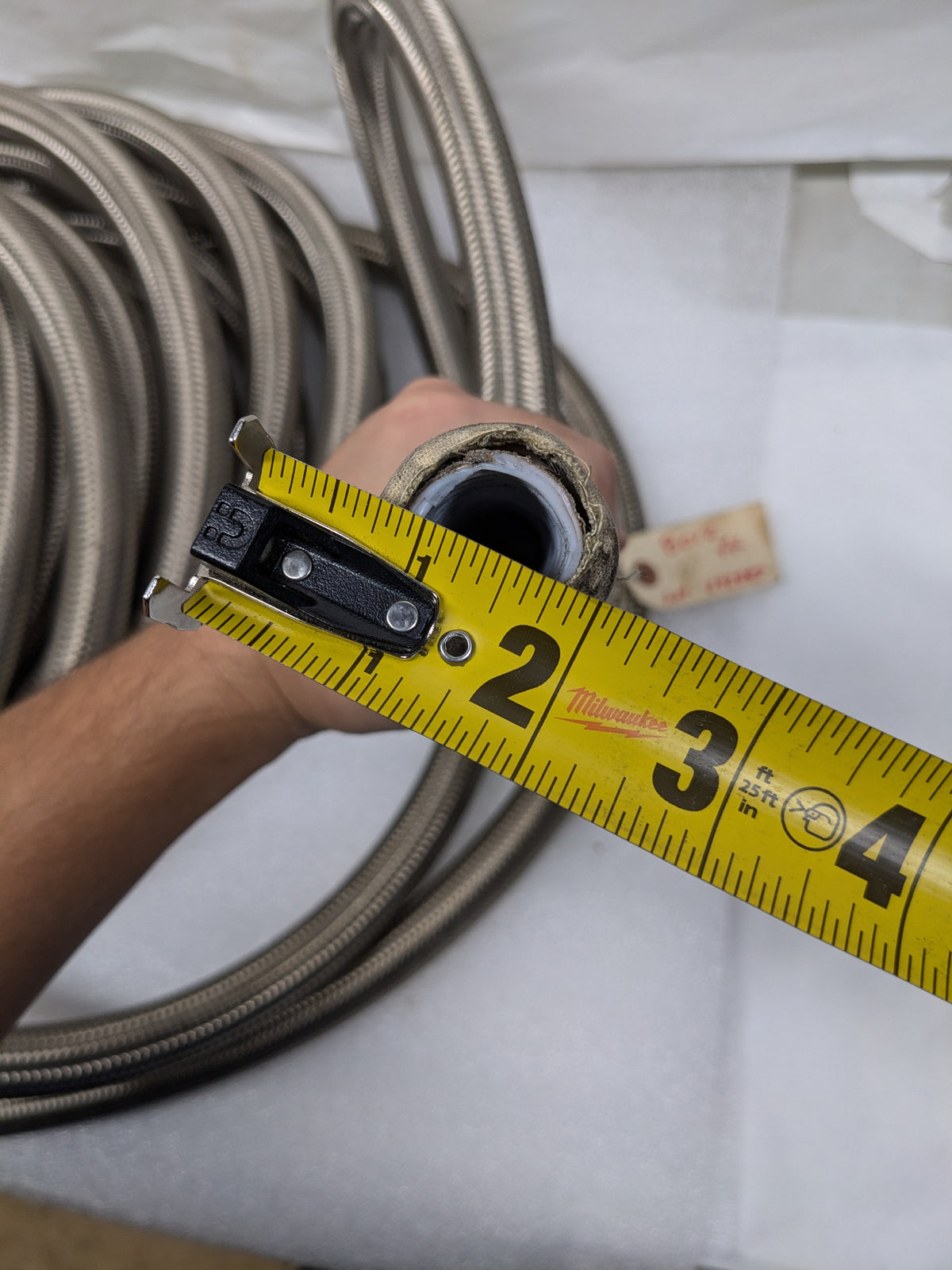 STAINLESS STEEL BRAIDED 57' HOSE 13X16" ID 1-1/16" OD PTFE LINED CORRUGATED NEW R8