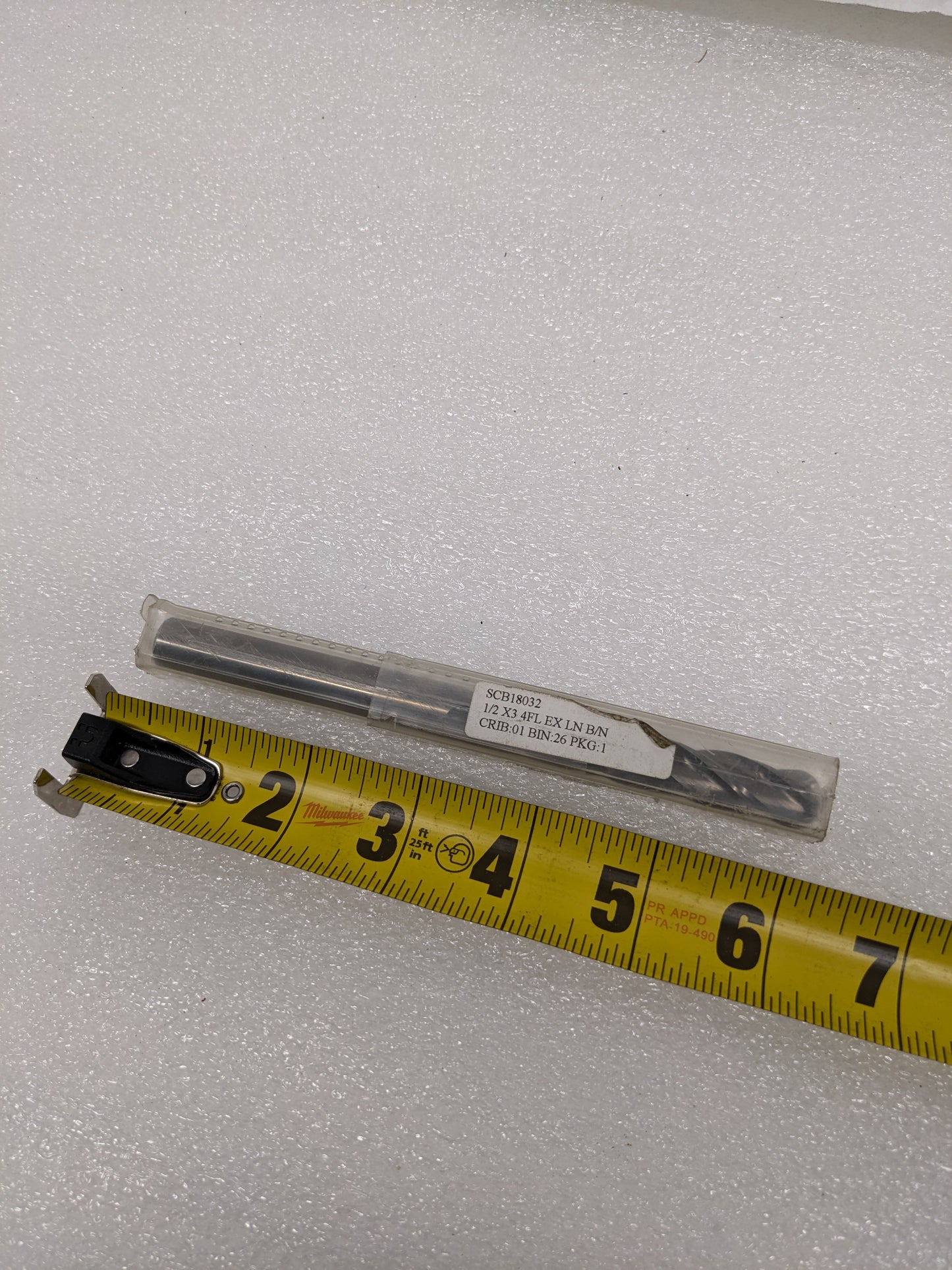 UNBRANDED 1/2"X6" DRILL BIT 3" FLUTED LENGTH 4FL BALLNOSE TIP RH 1/2" SHANK NEW R22T5