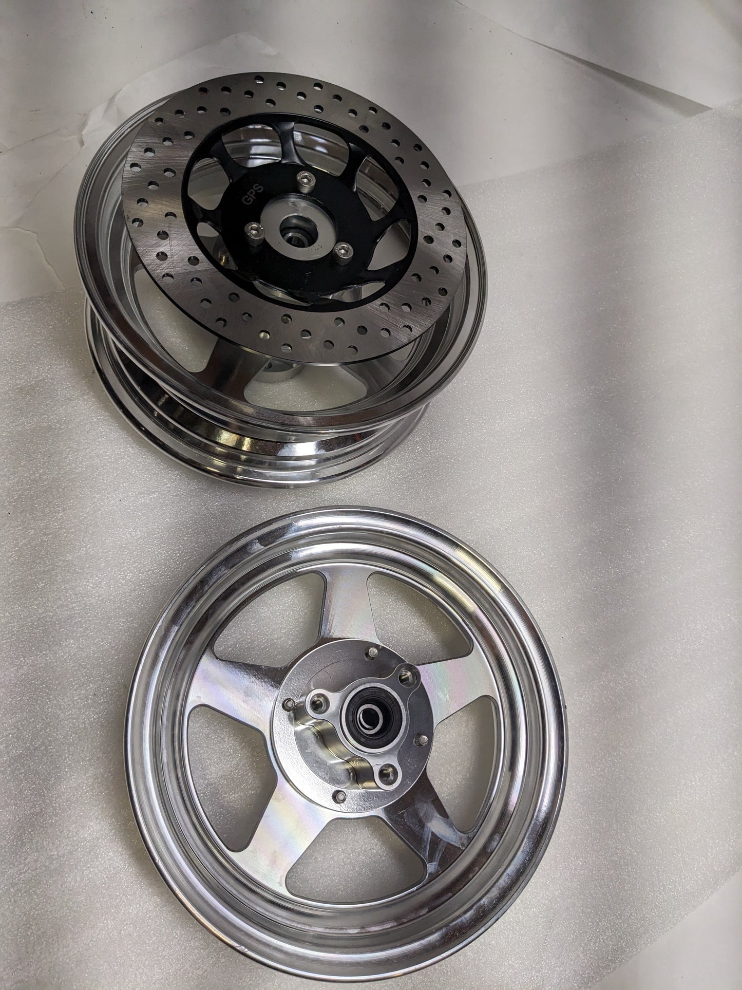 GPS GPSBLTFRONT10/GPSBLTREAR10  10" 5 SPOKE MACHINED ALUMINUM REAR AND FRONT WHEEL FOR MINIBIKES NEW SR