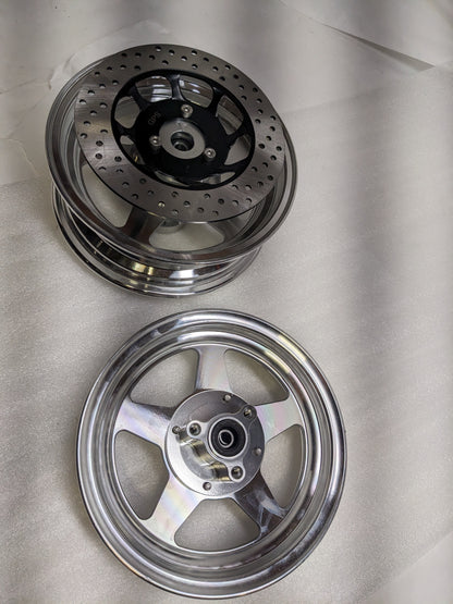 GPS GPSBLTFRONT10/GPSBLTREAR10  10" 5 SPOKE MACHINED ALUMINUM REAR AND FRONT WHEEL FOR MINIBIKES NEW SR