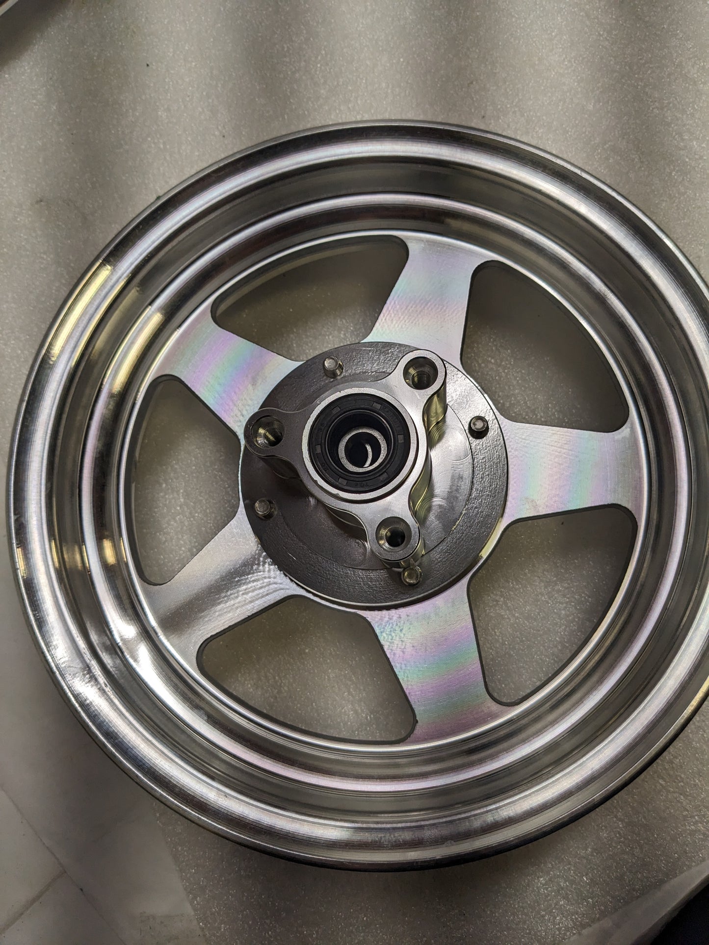 GPS GPSBLTFRONT10/GPSBLTREAR10  10" 5 SPOKE MACHINED ALUMINUM REAR AND FRONT WHEEL FOR MINIBIKES NEW SR