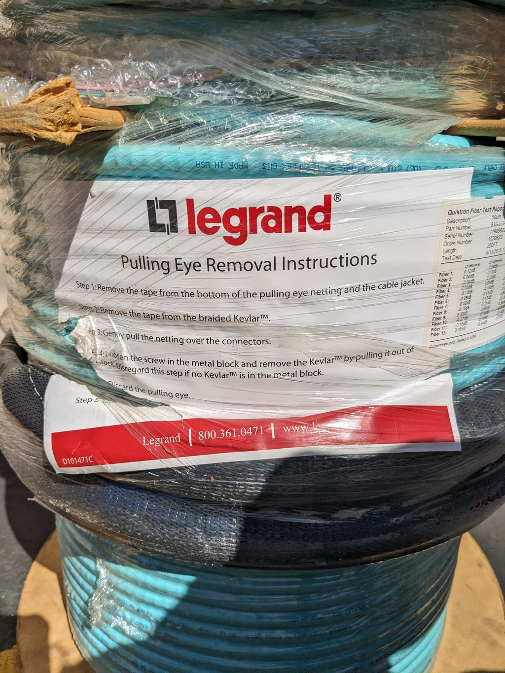 QUIKTRON (LEGRAND) 812-LL2-25050LIAPE 250FT 10GIG FIBER OPTIC CABLE NEW B2