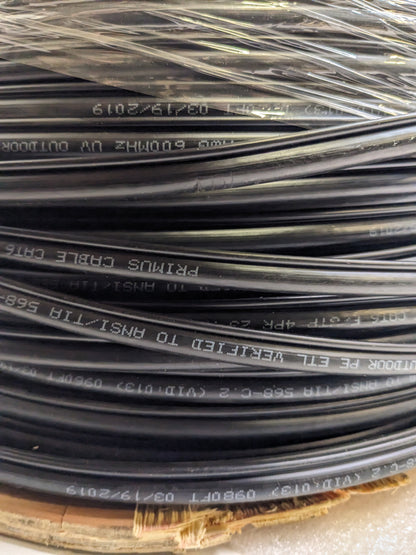 PRIMUS CABLE CAT6 C6CMXSM-1919 OUTDOOR BULK ETHERNET CABLE SHIELDED AERIAL SOLID COOPER W/MESSENGER 23AWG 1000FT NEW B2