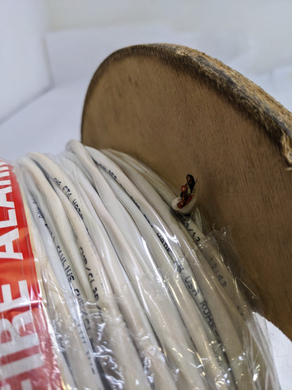 SOUTHWIRE TAPPAN F60001-4A FIRE ALARM CABLE 14 SOL CU 2/C N/S CMR/CL3R/FPLR PVC WHITE 1000FT NEW SR