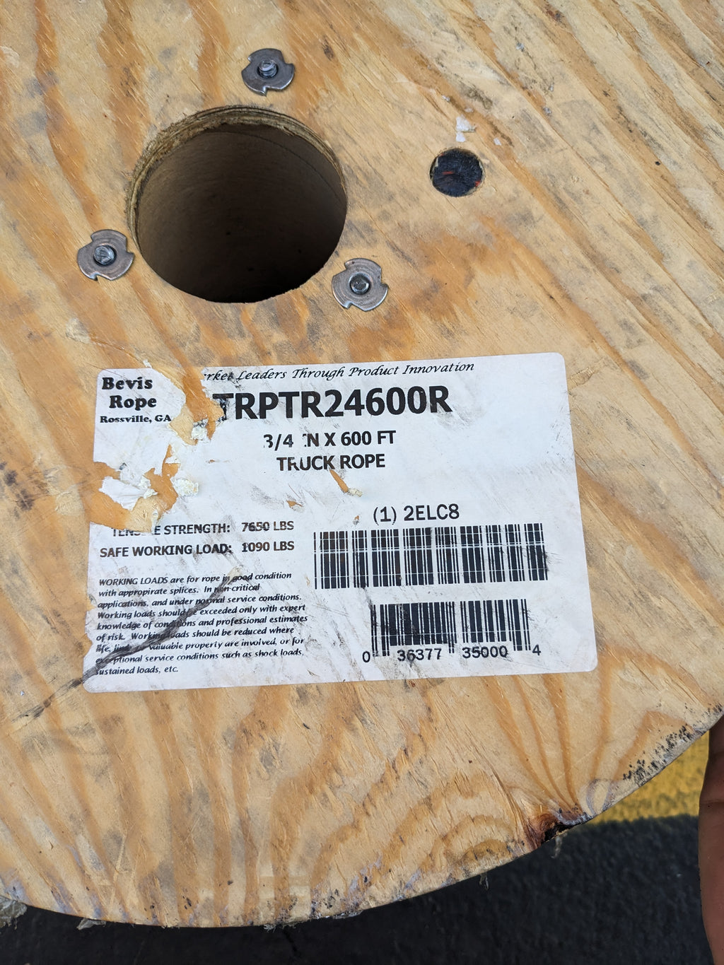 BEVIS ROPE TRPTR24600R 3/4" 600FT TRUCK ROPE NEW B2