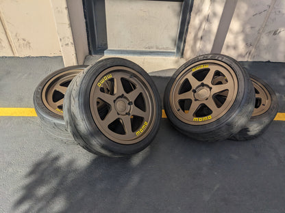 MOMO M50289530P20 HERITAGE 6 18"X905" 20MM 5X130MM SATIN BRONZE SET OF 4 WHEELS USED B2