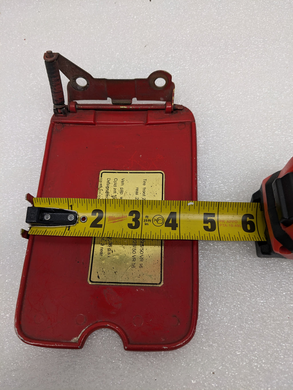 PORSCHE 92800650800 FUEL GAS DOOR RED FOR 80-84 928 S USED R20T8