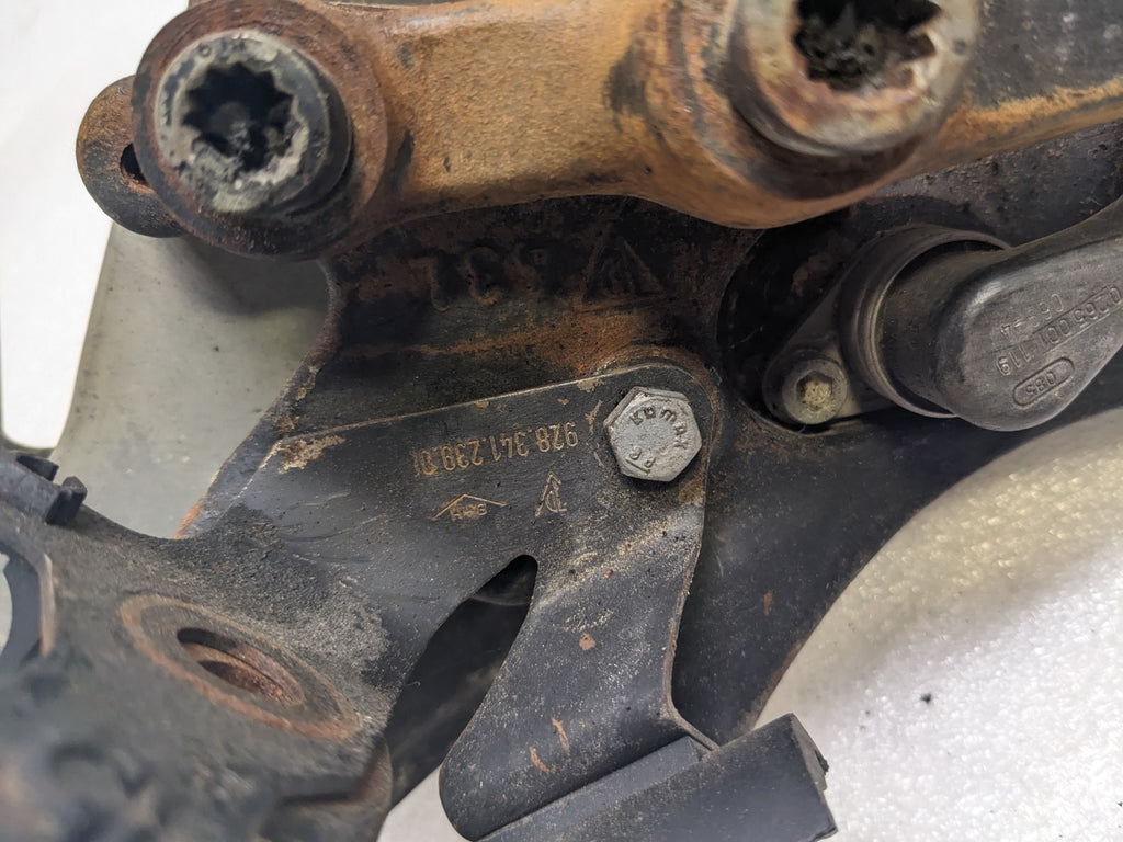 PORSCHE 928 STEERING KNUCKLE AND DUST SHIELD FOR 928 PORSCHE USED PG2