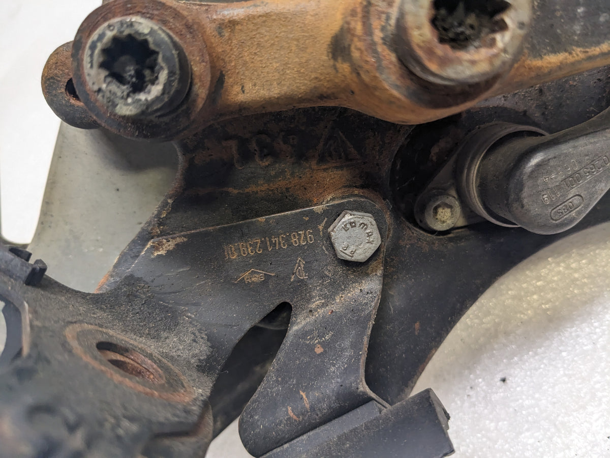 PORSCHE 928 STEERING KNUCKLE AND DUST SHIELD FOR 928 PORSCHE USED PG2