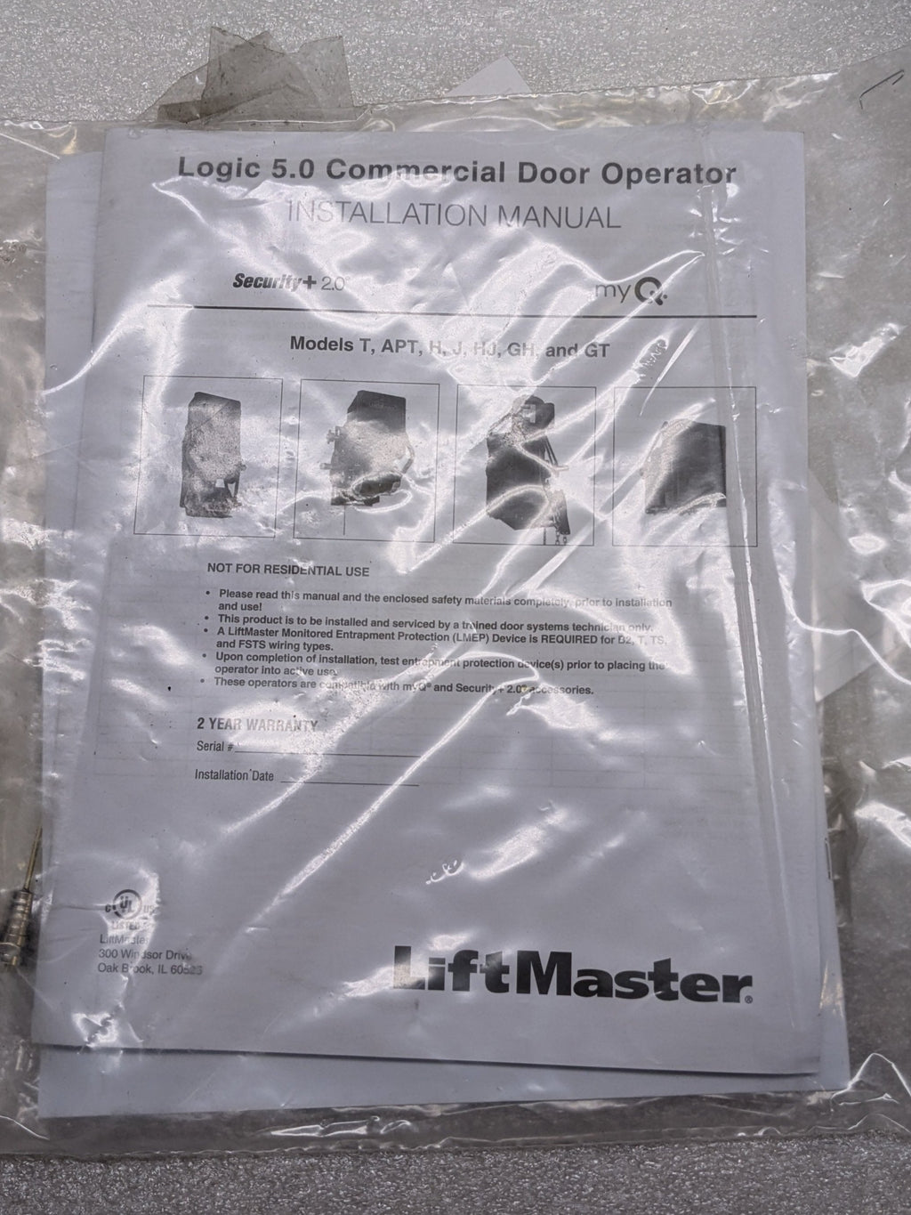 LIFTMASTER H501LR RIGHT COMMERCIAL OVERHEAD DOOR OPENER 1/2 HP 115/230V 1PH NEW B2