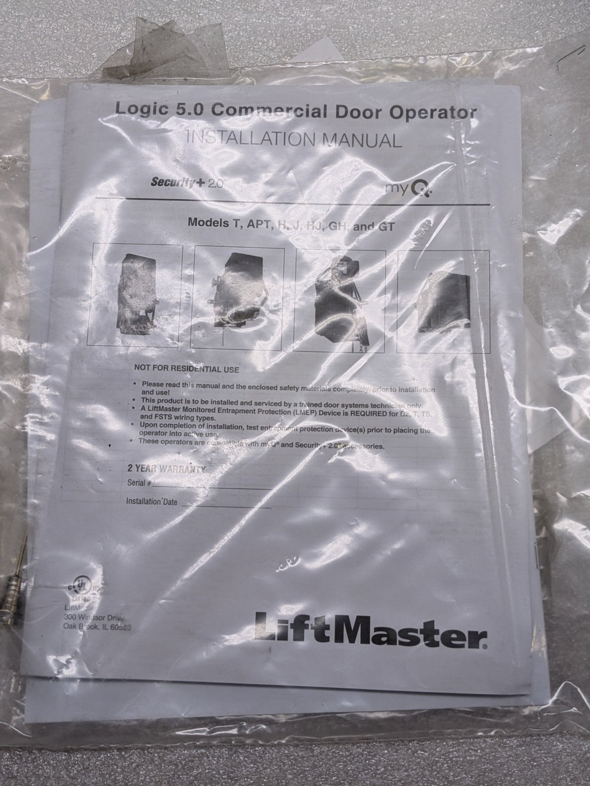 LIFTMASTER H501LR RIGHT COMMERCIAL OVERHEAD DOOR OPENER 1/2 HP 115/230V 1PH NEW B2