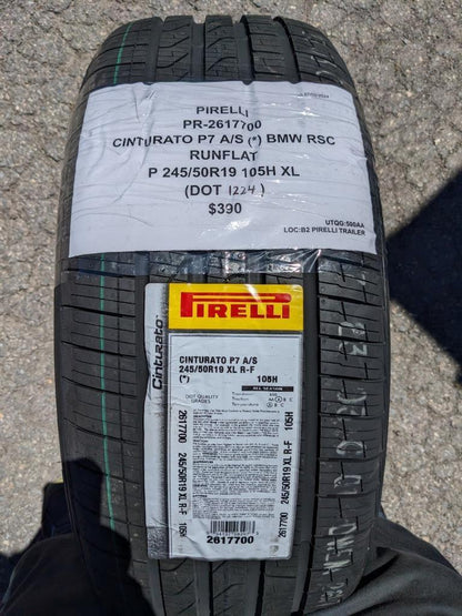 2 PIRELLI CINTURATO P7 A/S (*) RFT BSW P 245 50 19 105H XL ALL SEASON TIRE 2617700