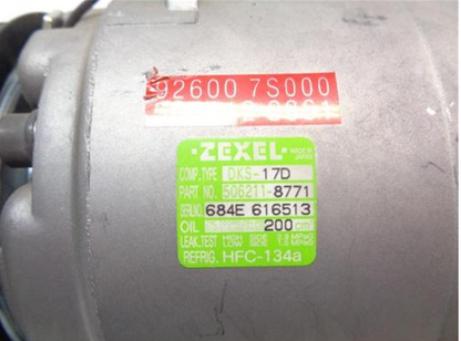 NEW ZEXEL 506211-8771 AC COMPRESSOR FITS 2004-10 INFINITI, NISSAN (VARIOUS) R1-1