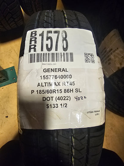 2 GENERAL ALTIMAX RT45 P 185 60 15 86H SL ALL SEASON TIRES 15577640000