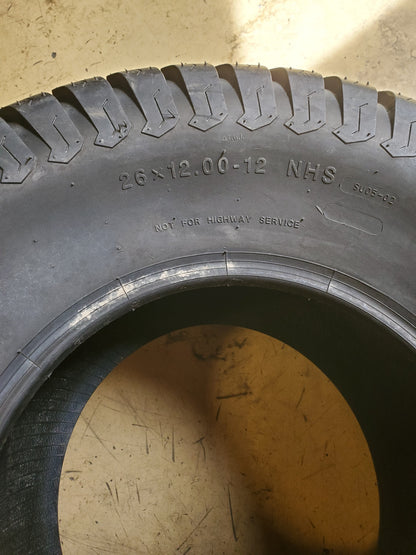 NOS HI-RUN SU05 BSW  26 12 12 4PLY LAWN MOWER TIRE WD1144