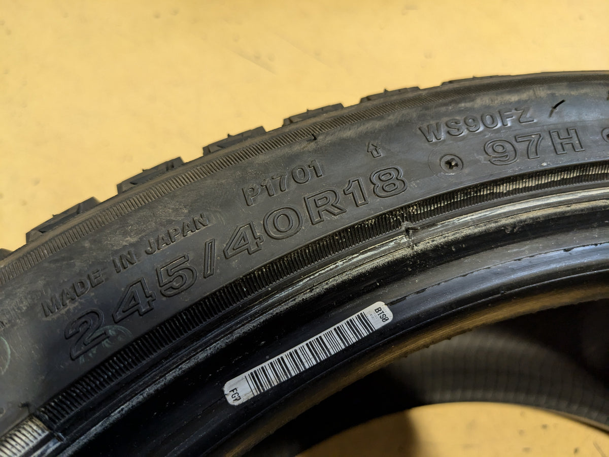 BRIDGESTONE BLIZZAK WS90 STUDLESS BSW P 245 40 18 97H XL WINTER TIRE 001151