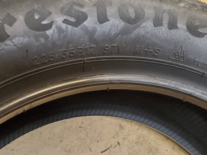 2 FIRESTONE WEATHERGRIP BSW P 225 55 17 97V ALL SEASON TIRE 011546