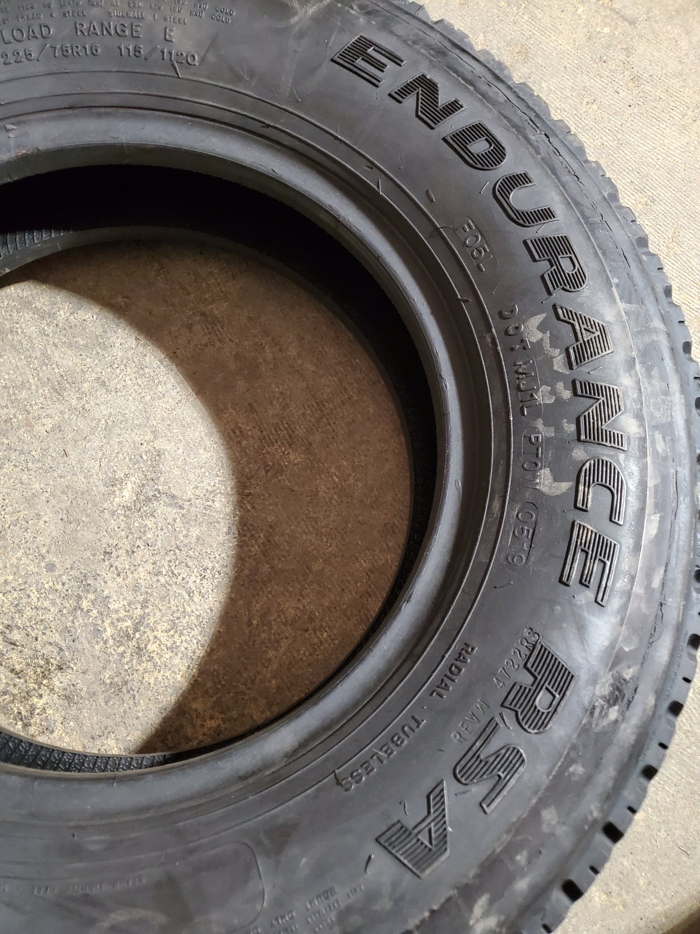 NOS GOODYEAR ENDURANCE RSA BSW LT 225 75 16 115/112Q 10PLY ALL POSITION TIRE 139862674