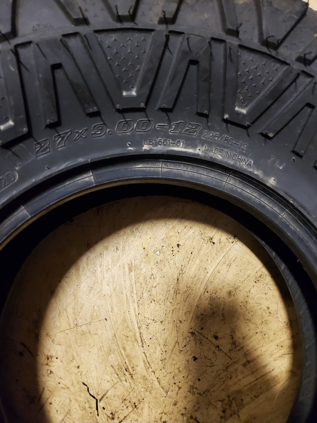 NOS ZION FREE COUNTRY LB1601 BSW  27 9 12 71J 8PLY ATV/UTV TIRE 27X9X12