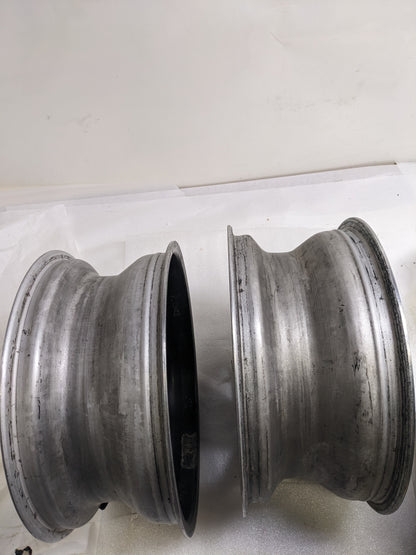 FUCHSFELGE 16X6 16X7 SET OF FOUR WHEELS FOR PORSCHE 991 BLACK SATIN CENTER W/ SILVER ANODIZED LIP USED B2