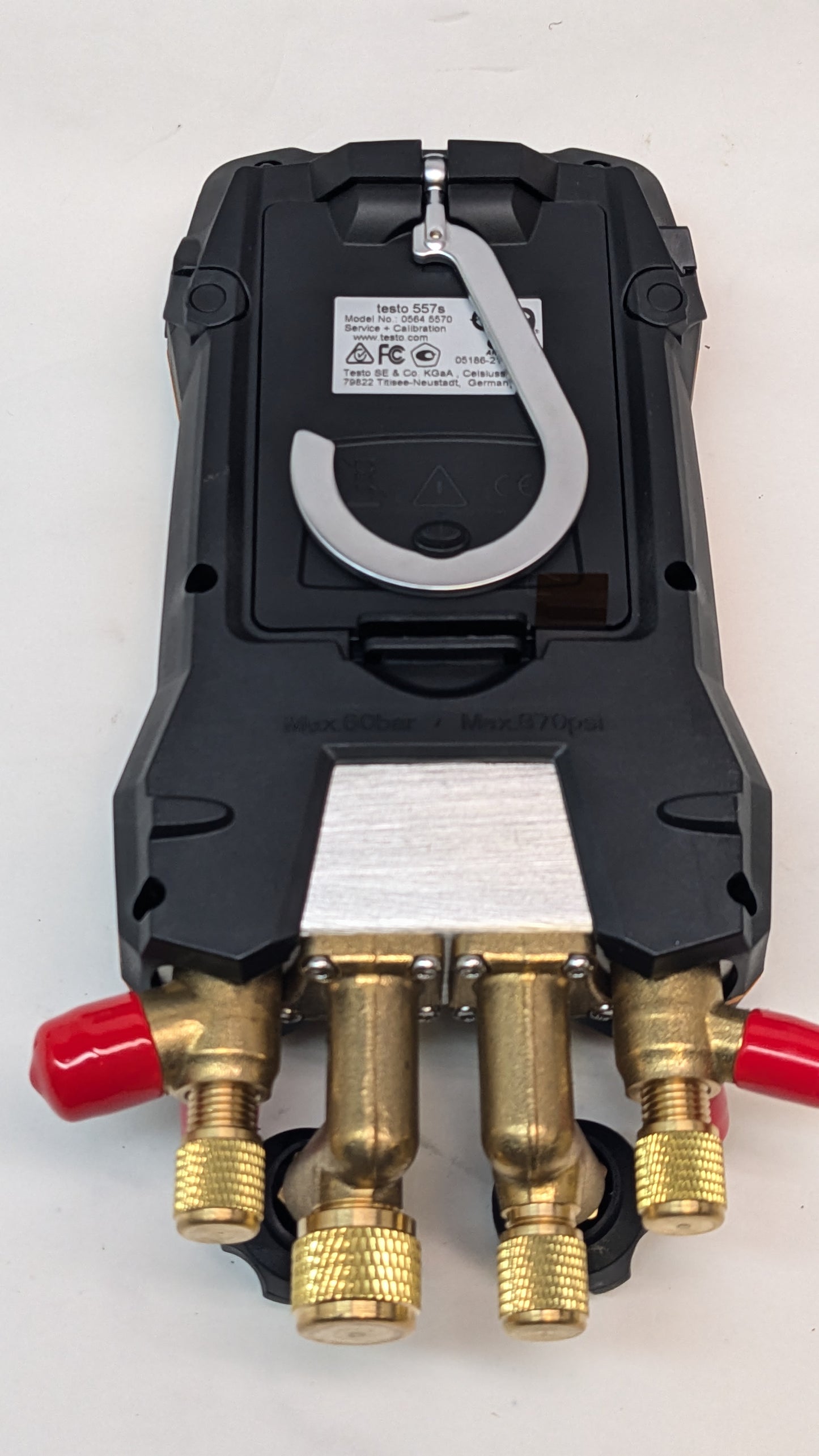 TESTO 557S AC MANIFOLD GAUGE SET – AC RECHARGE KIT WITH 2X TESTO 115I PIPE CLAMP THERMOMETER, 1X TESTO 552I MICRON GAUGE, AND 4X HOSES