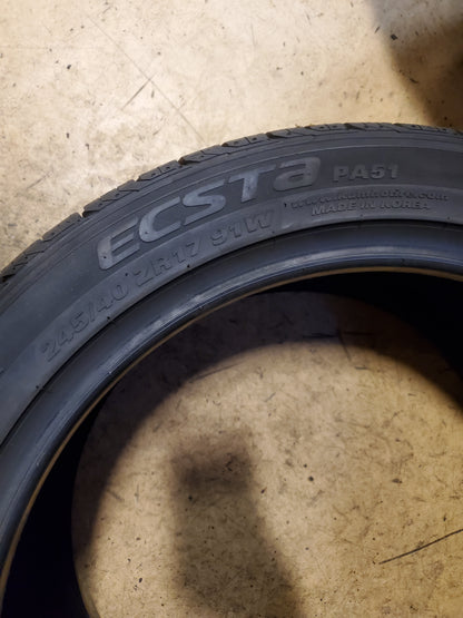 KUMHO ECSTA PA51 BSW P 245 40 17 91W PERFORMANCE TIRE 2261163