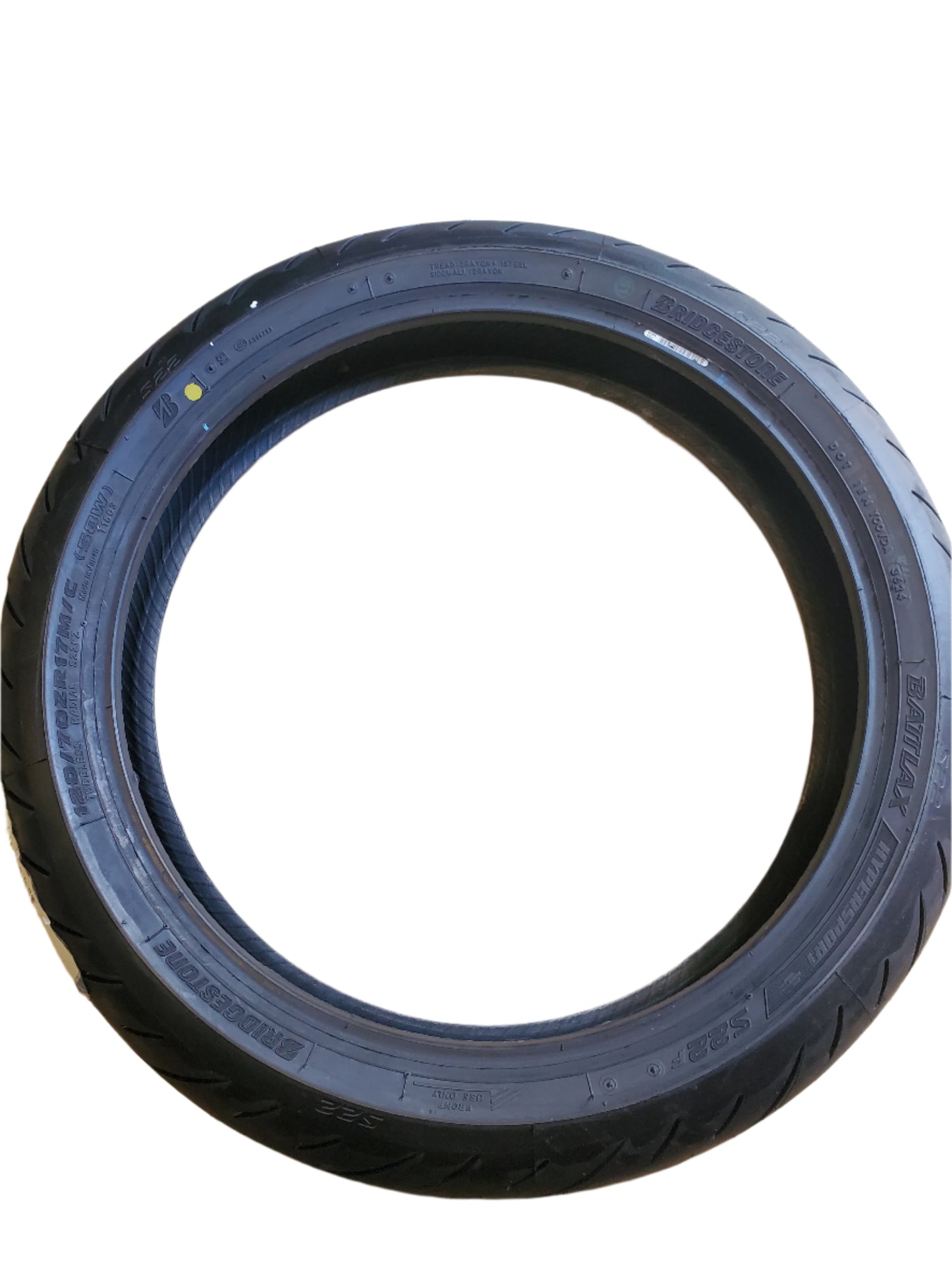 BRIDGESTONE BATTLAX S22 BSW 120 70 17 58W FRONT MOTORCYCLE TIRE 11449