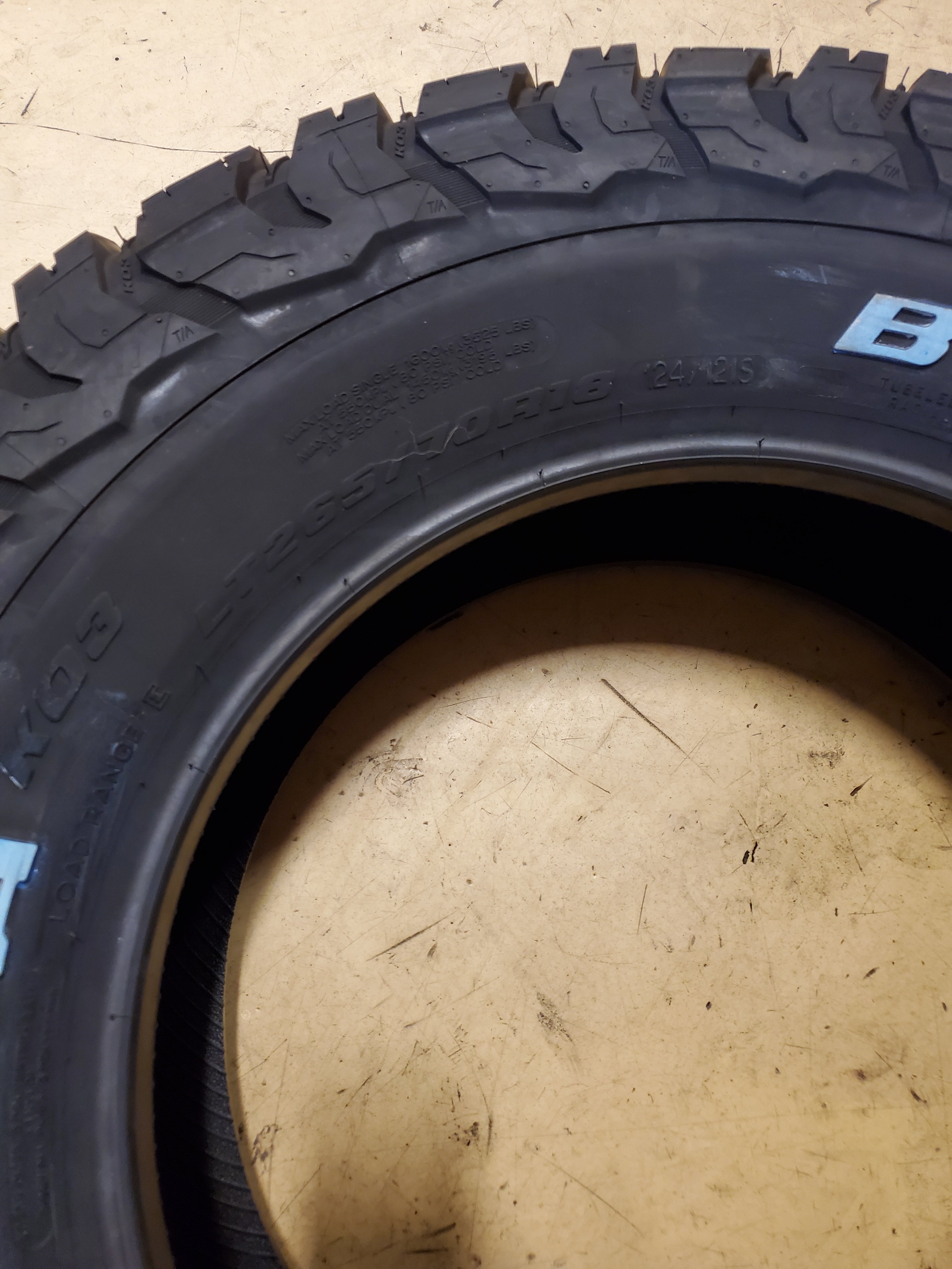 (KSL ONLY) 4 BFGOODRICH ALL-TERRAIN T/A KO3 RWL LT 265 70 18 124/121S 10PLY TIRE 64364