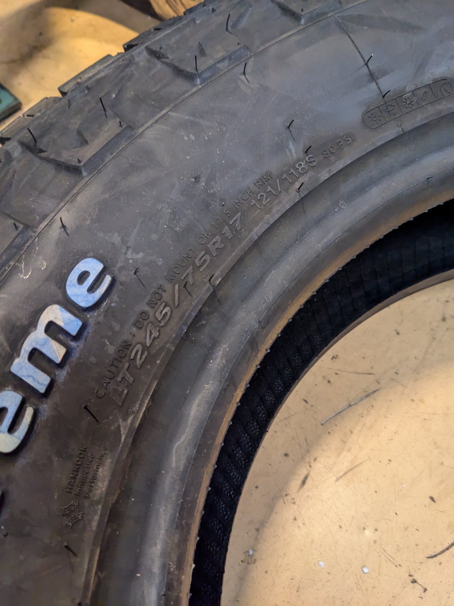 HANKOOK DYNAPRO AT2 XTREME RF12 RWL LT 245 75 17 121/118S LRE 10 PLY ALL TERRAIN TIRE 2021632