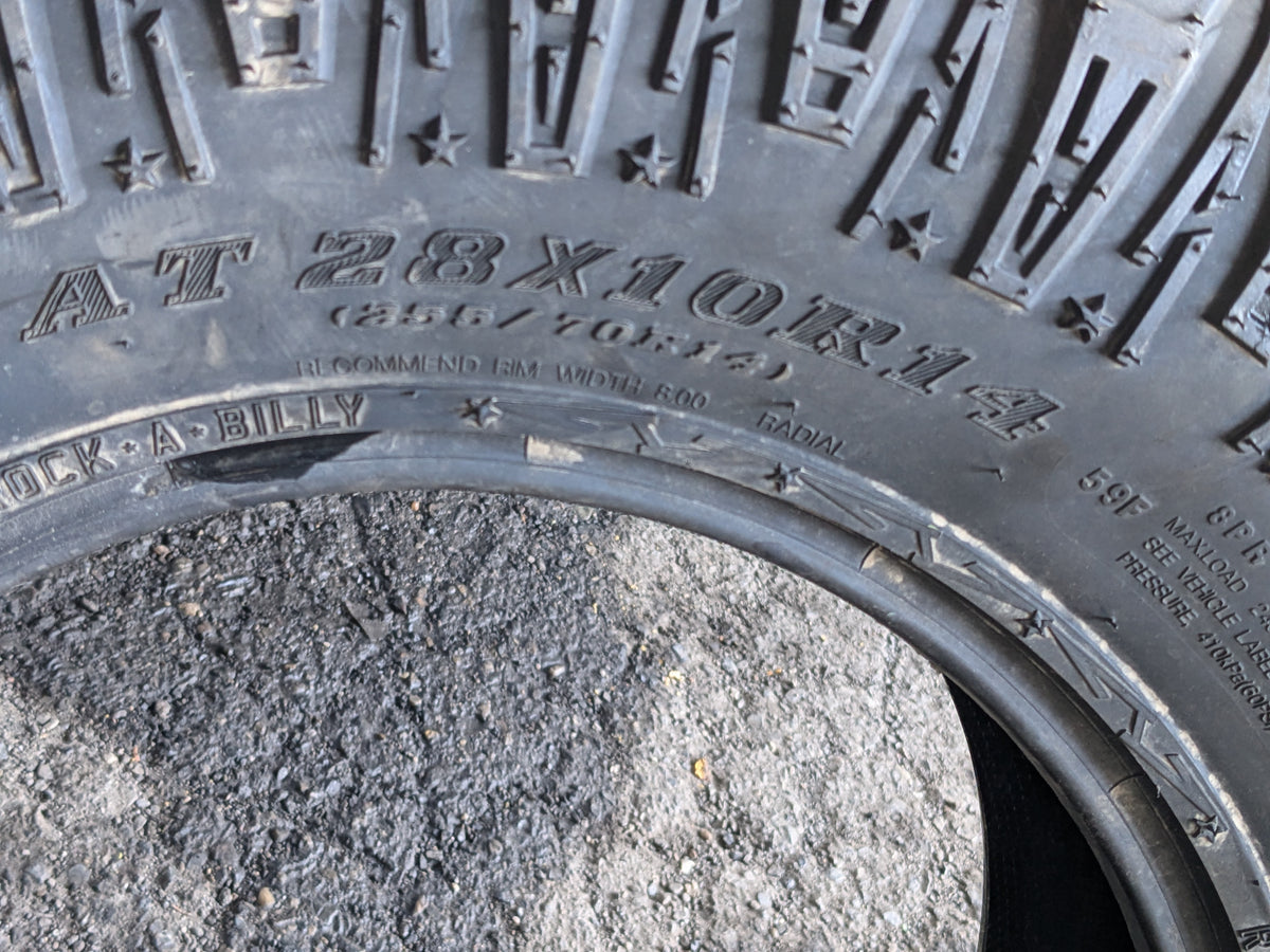 NOS SEDONA ROCK A BILLY BSW AT 28 10 14 58F 8PLY ATV/UTV TIRE RAB2810R14