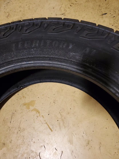 USED 12/32'' GOODYEAR WRANGLER TERRITORY AT LT 265 60 22 123/120S 10PLY TIRE 733295838