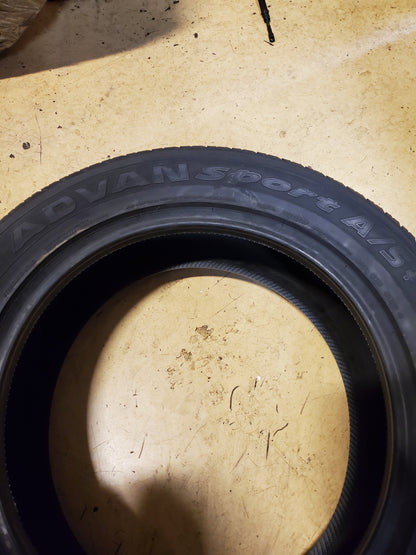 2 YOKOHAMA ADVAN SPORT A/S+ BSW P 225 55 17 97W UHP TIRE 110140619