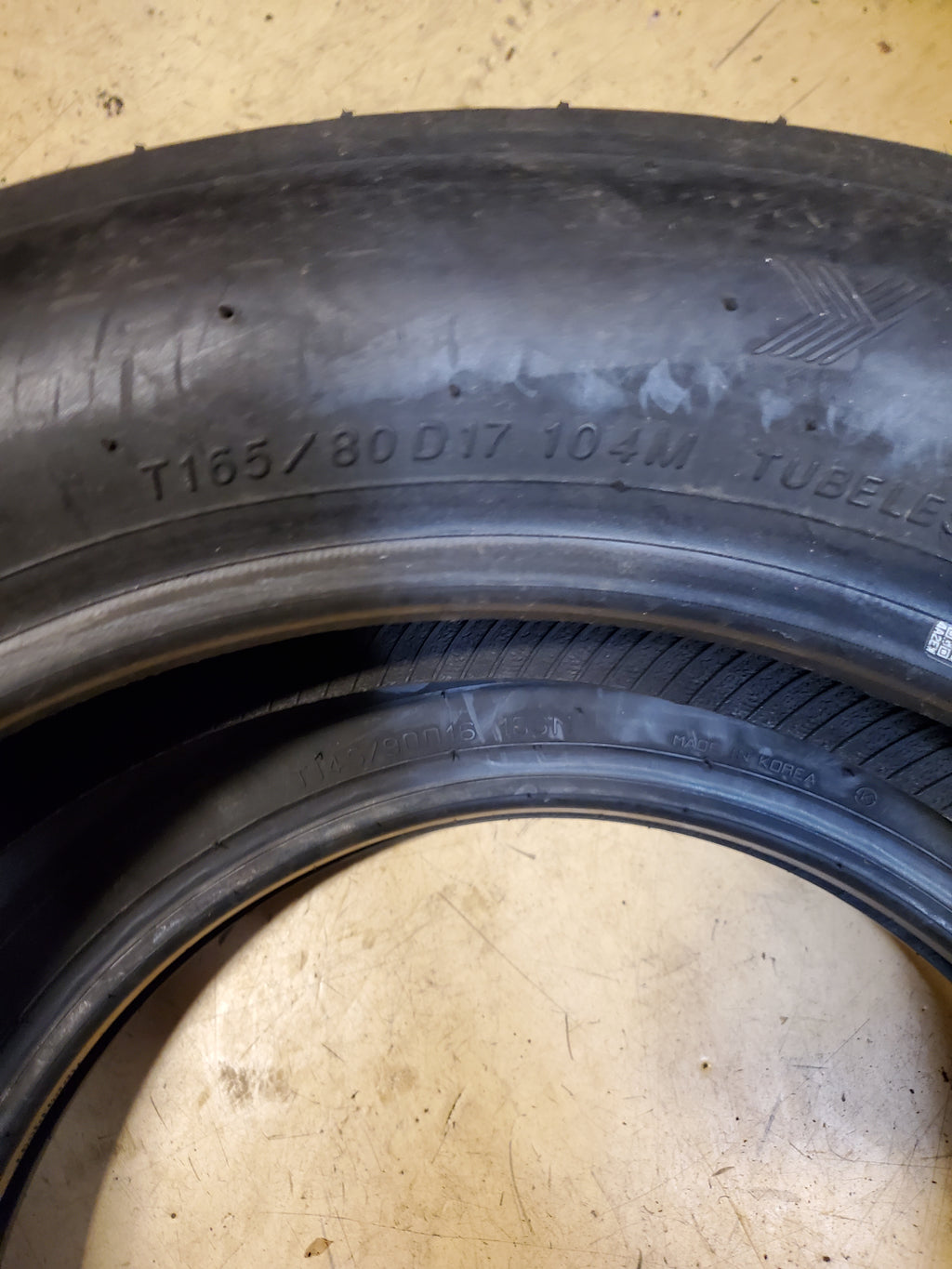 YOKOHAMA Y870 BSW T 165 80 17 104M SPARE TIRE 110187020