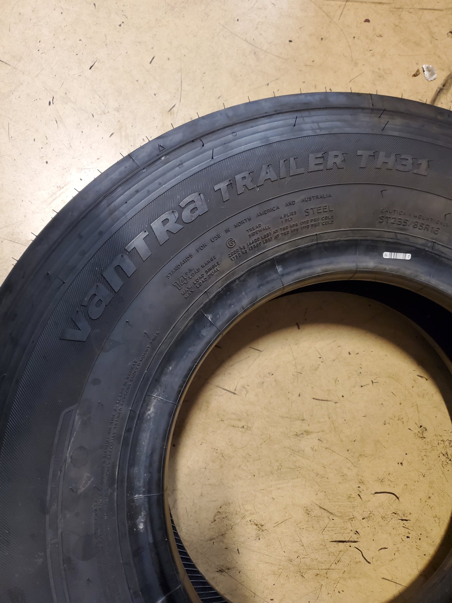 HANKOOK VANTRA TRAILER TH31 BSW ST 235 85 16 132/127M 14PLY TRAILER TIRE 3003734
