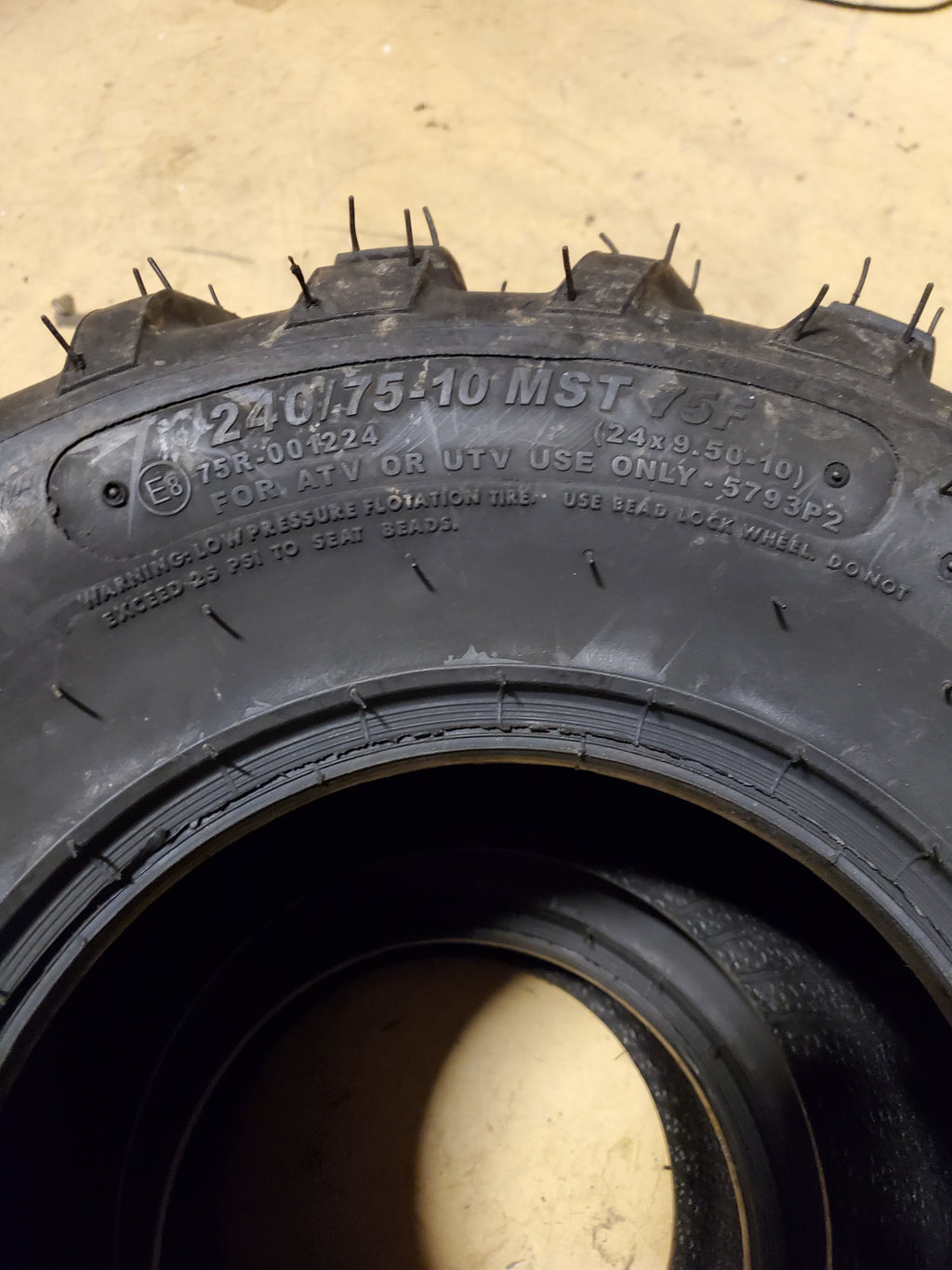CARLSTAR AT489 BSW 24 9.5 10 75F 4PLY ATV/UTV TIRE 5793P2