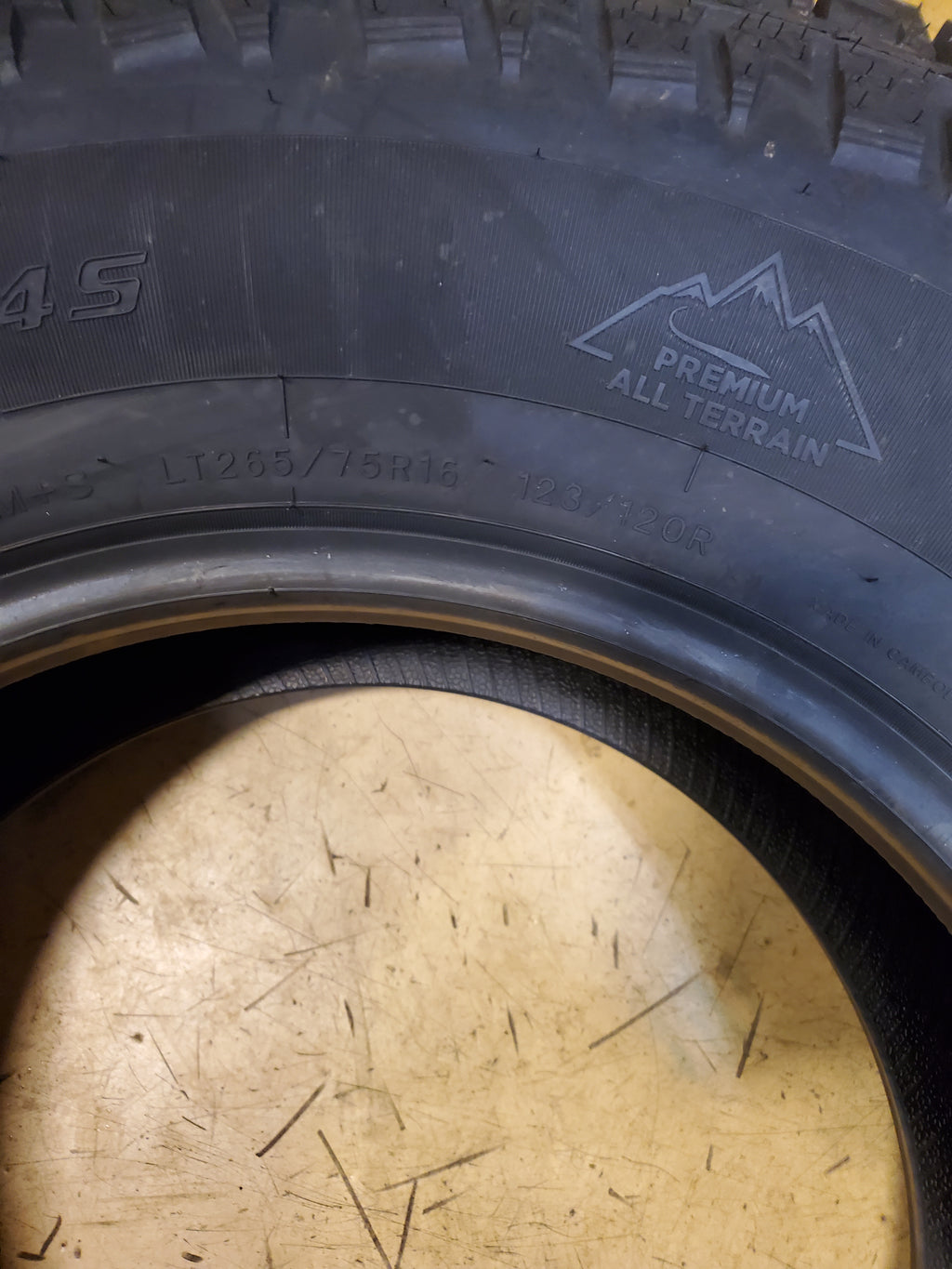 2 MULTI-MILE WILD COUNTRY XTX AT4S BSW LT 265 75 16 123/120R 10PLY TIRE MMXTA37