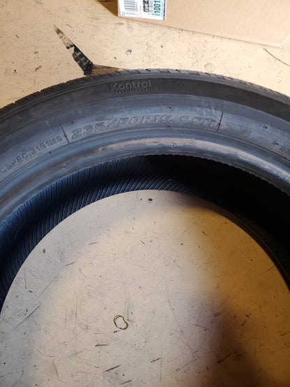 USED OS 10/32" HANKOOK KINERGY GT BSW P 235 50 19 99H ALL SEASON TIRE 1024217