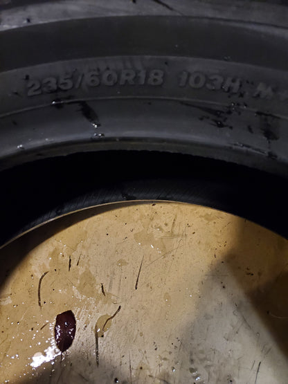 2 BRIDGESTONE WEATHERPEAK BSW P 235 60 18 103H ALL WEATHER TIRE 006075
