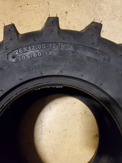 NOS CARLISLE TRU POWER 100A4 BSW 26 12 12 106R 4PLY LAWN TIRE TIRE 523361