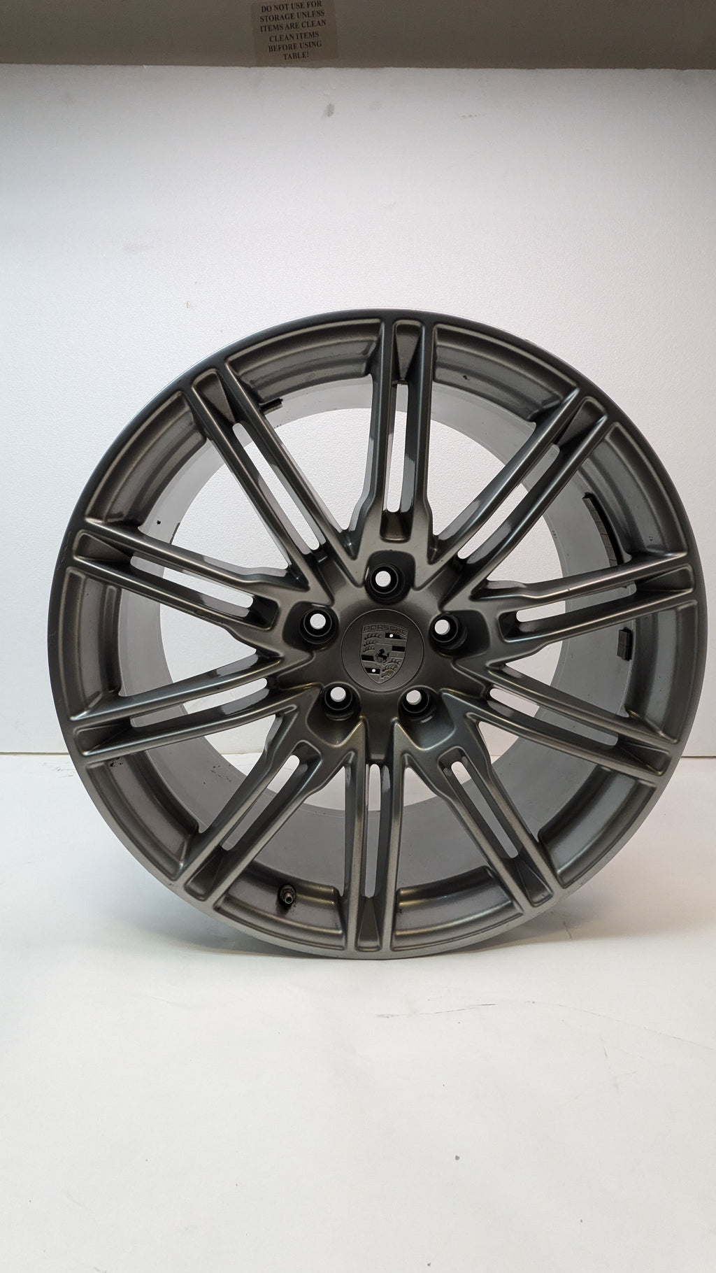 4 USED GENUINE PORSCHE CAYENNE 21X10 ET 60 5LUG SILVER WHEELS 7P5.601.025.H
