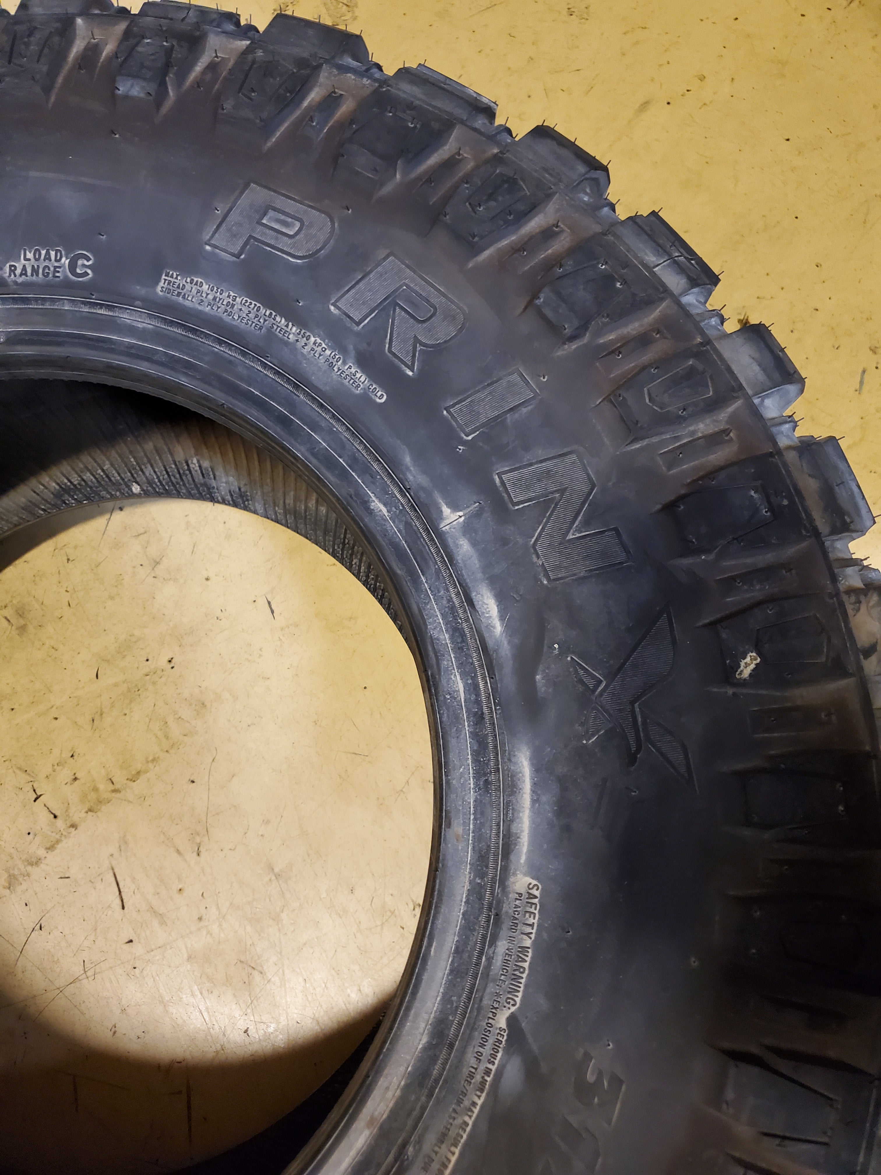 2 PRINX HICOUNTRY M/T HM1 BSW LT 31 10.5 15 109Q 6PLY MUD TIRE 9265250006