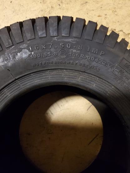 CARLSTAR TURF SAVER 55A4 BSW 16 7.5 8 2PLY LAWN TIRE 5112001