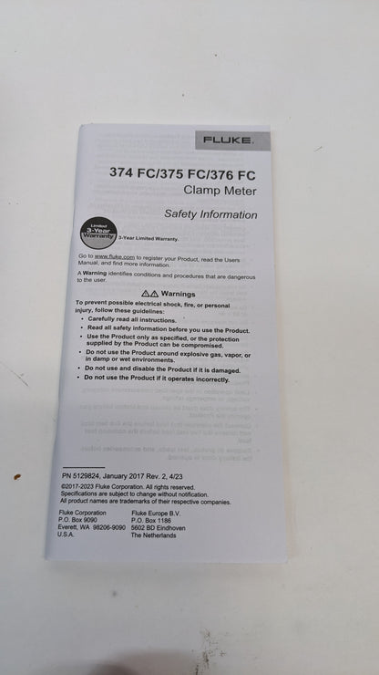 FLUKE AC/DC CLAMP METER 376FC 5065965
